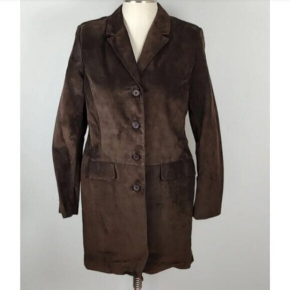 NWOT 100% Suede Danier Jacket Lined Size Womens 10-12 Brown - Picture 7 of 11
